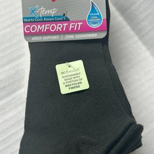 NEW 1pk - 6 Pair - Hanes Women’s No Show Socks Solid Black One Shoe Size 5-9